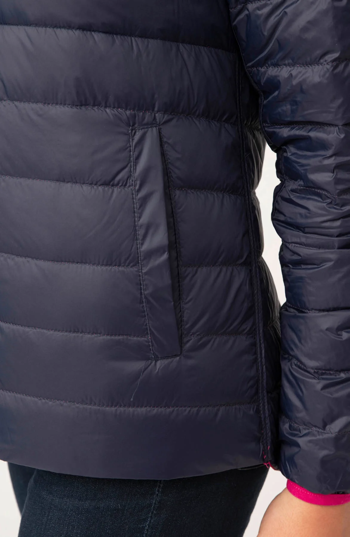 Polar II Womens Down Jacket - Fuchsia Navy - Image 6