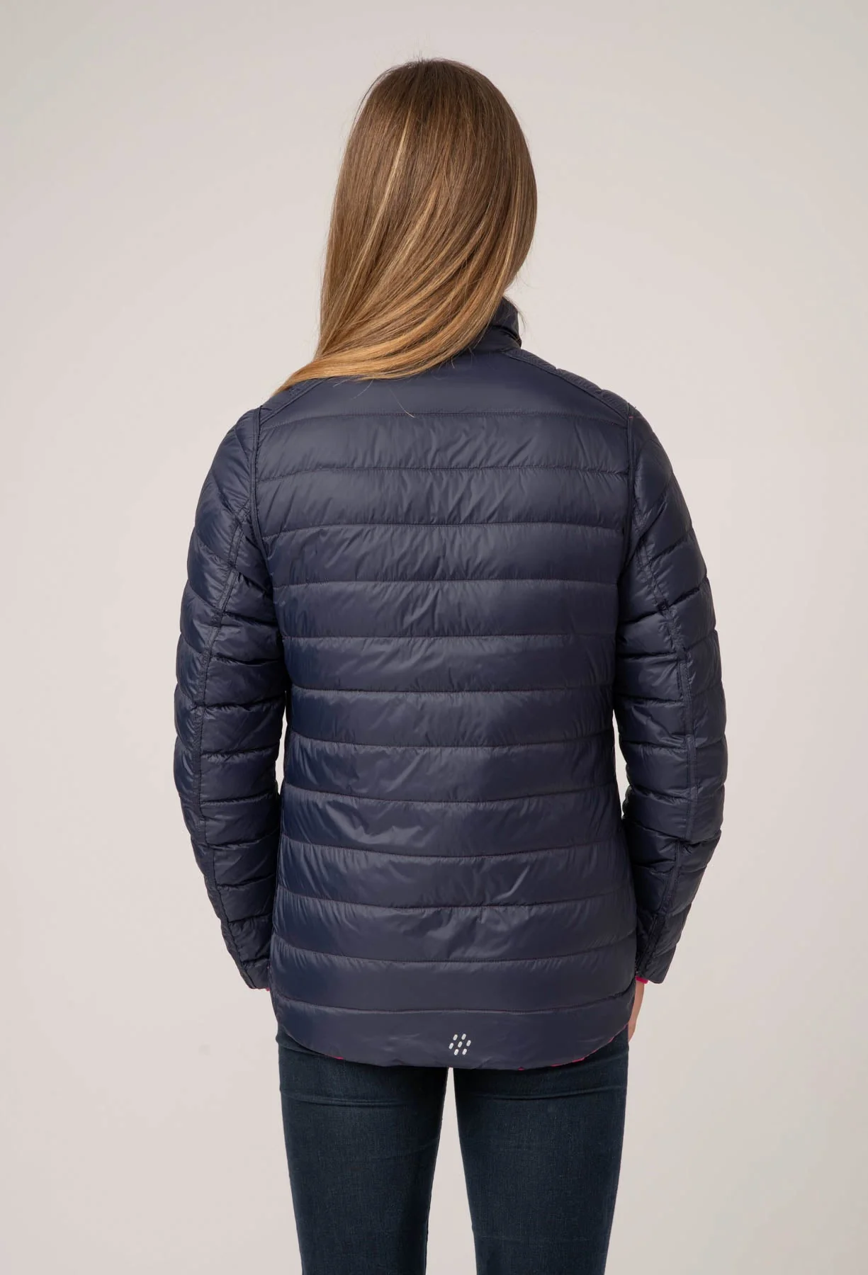 Polar II Womens Down Jacket - Fuchsia Navy - Image 7