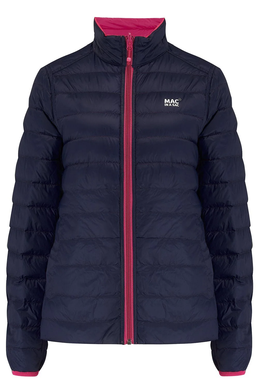 Polar II Womens Down Jacket - Fuchsia Navy - Image 8
