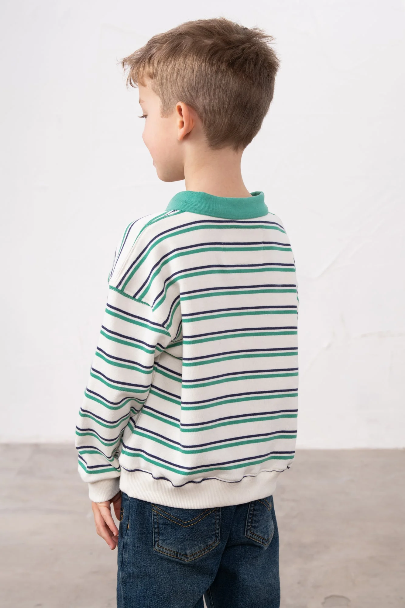 Myles Sweatshirt - Sea Green Navy Stripe - Image 5