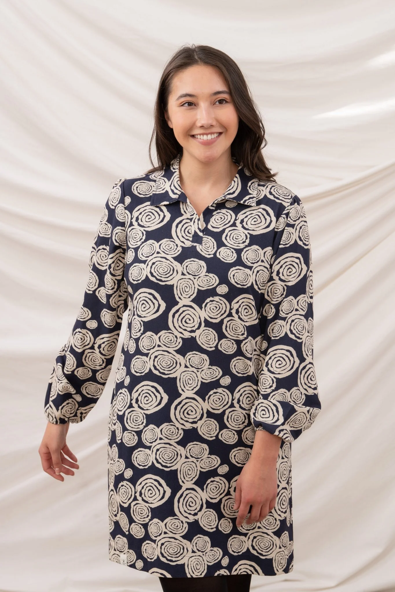 Nancy Dress - Navy Swirl - Image 6