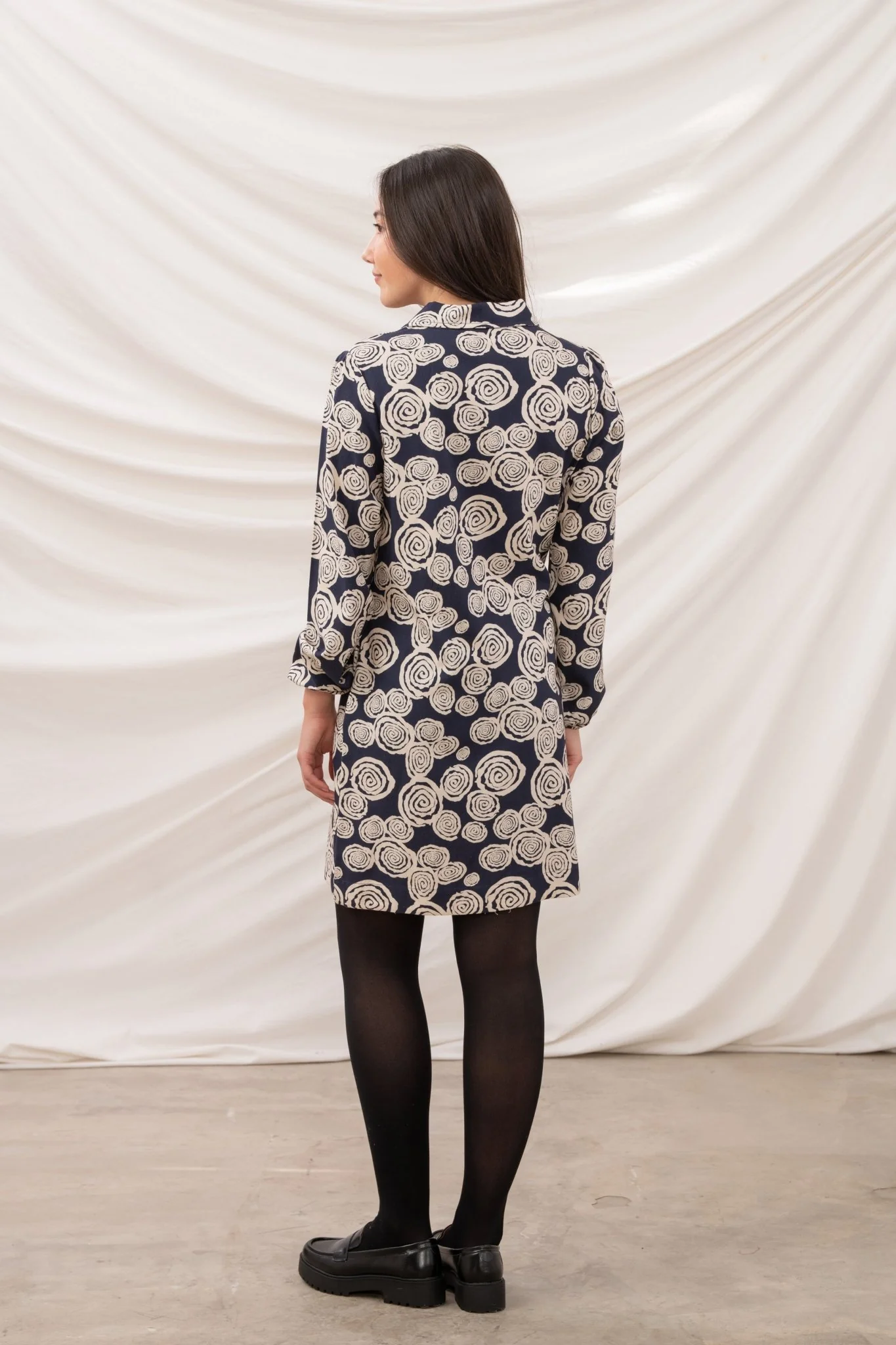 Nancy Dress - Navy Swirl - Image 7