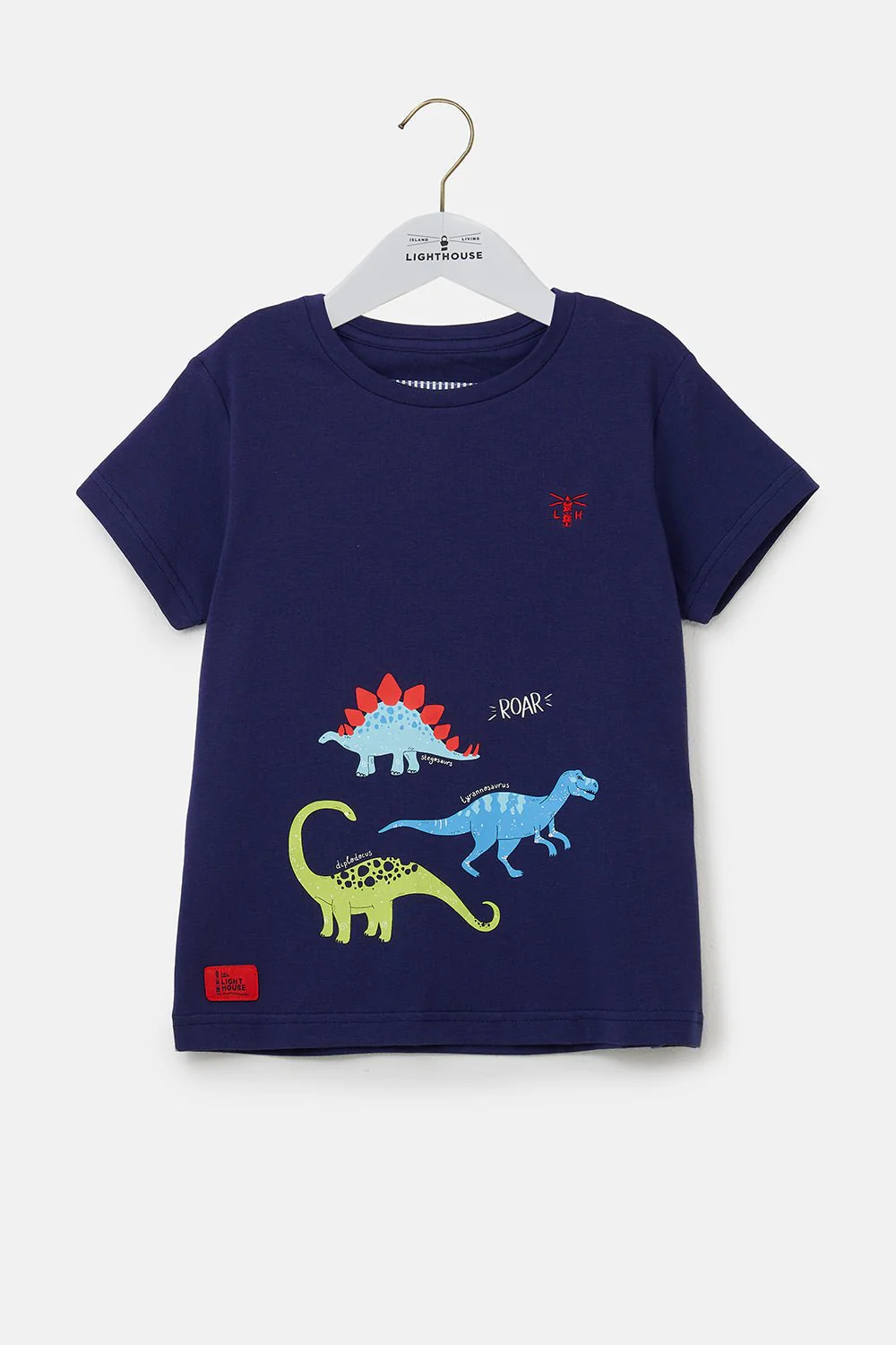 Oliver Short Sleeve Top - Navy Dino Print - Image 3