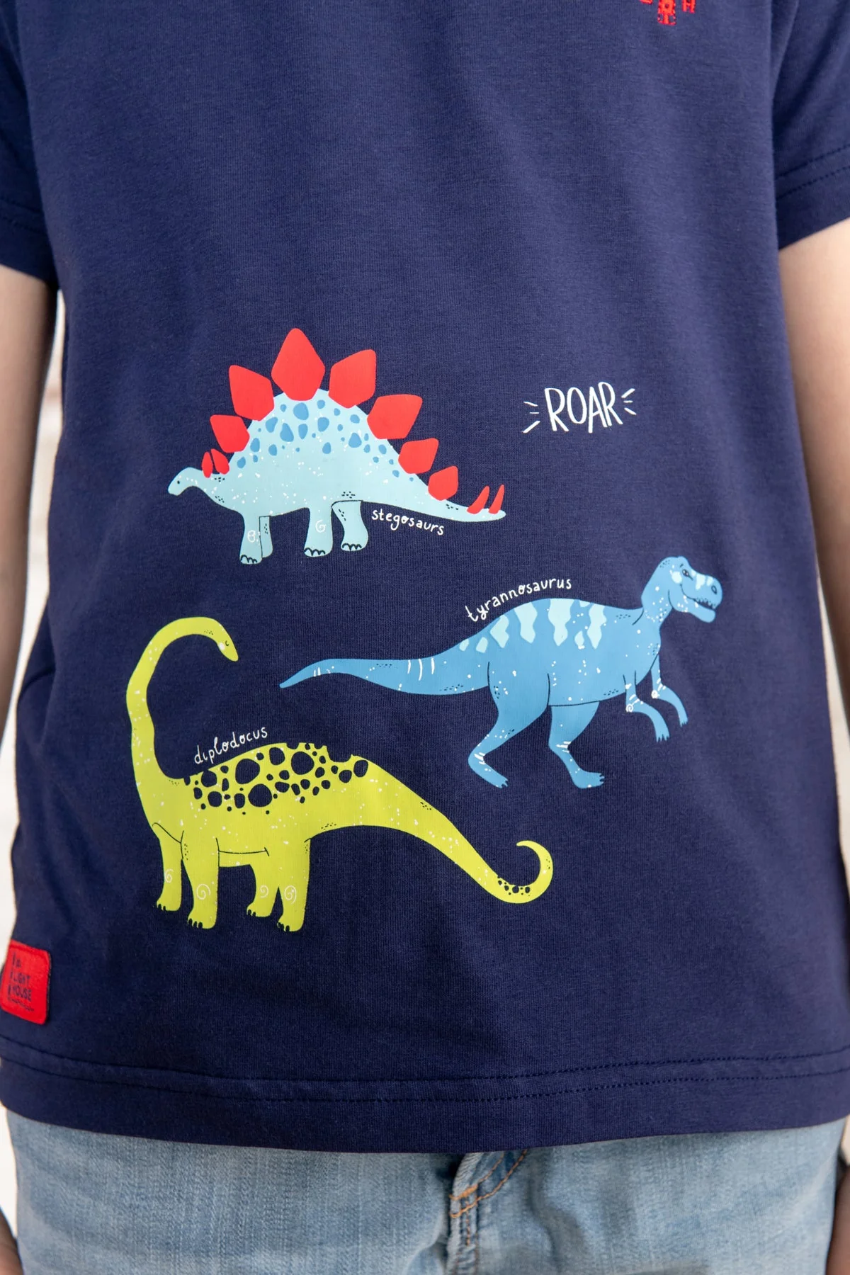 Oliver Short Sleeve Top - Navy Dino Print - Image 8