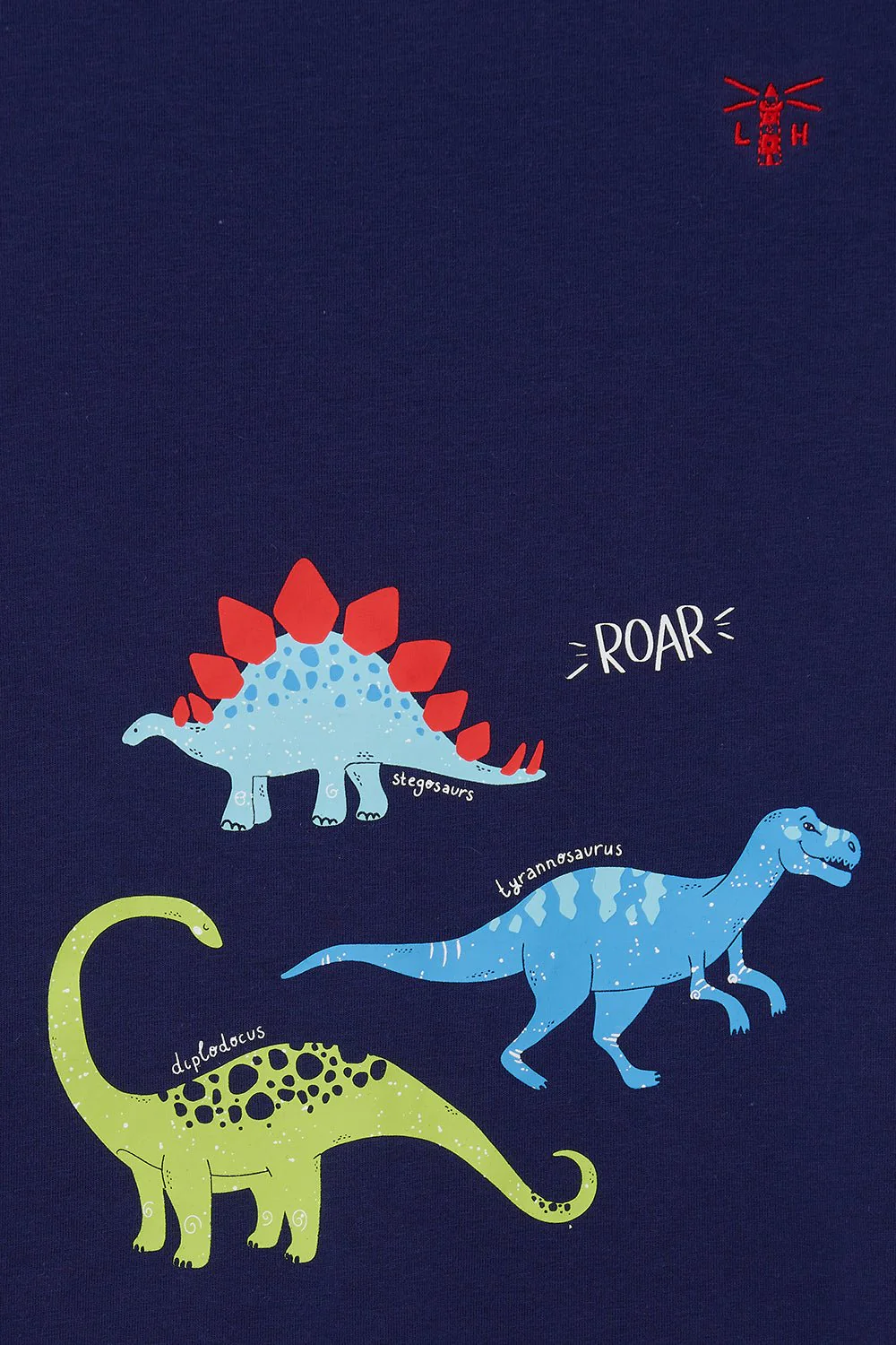 Oliver Short Sleeve Top - Navy Dino Print - Image 9
