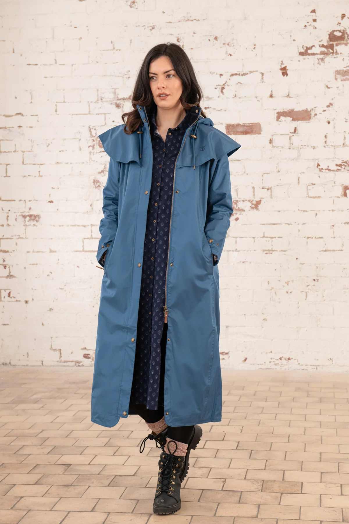Outback Full Length Waterproof Raincoat - Deep Sea - Image 13