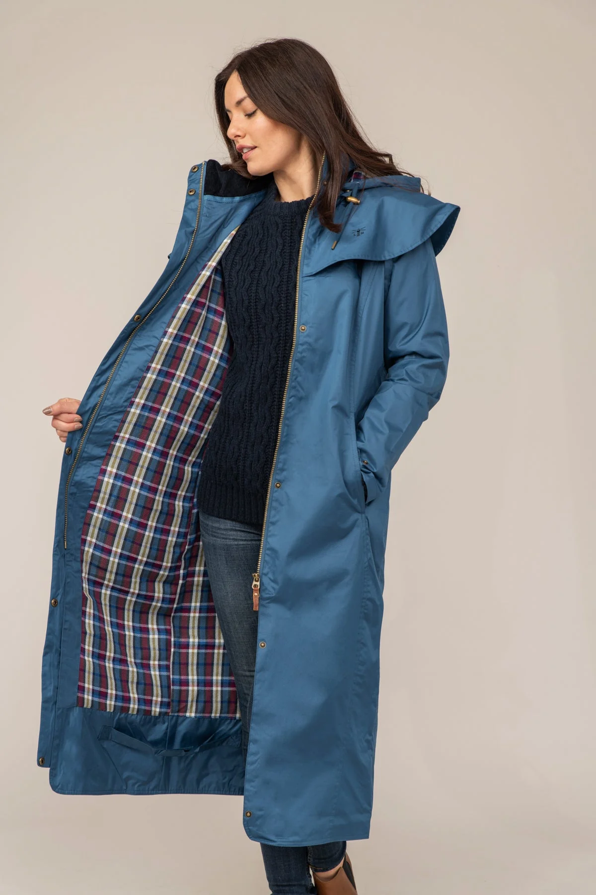 Outback Full Length Waterproof Raincoat - Deep Sea - Image 3