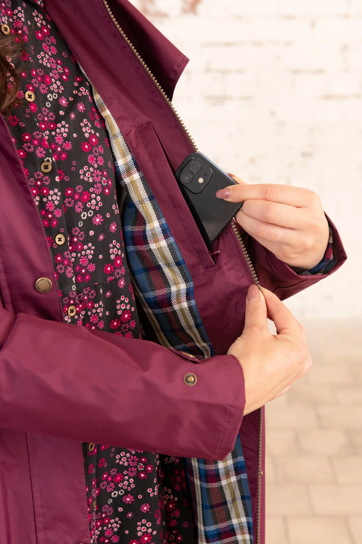 Outback Full Length Waterproof Raincoat - Plum - Image 10
