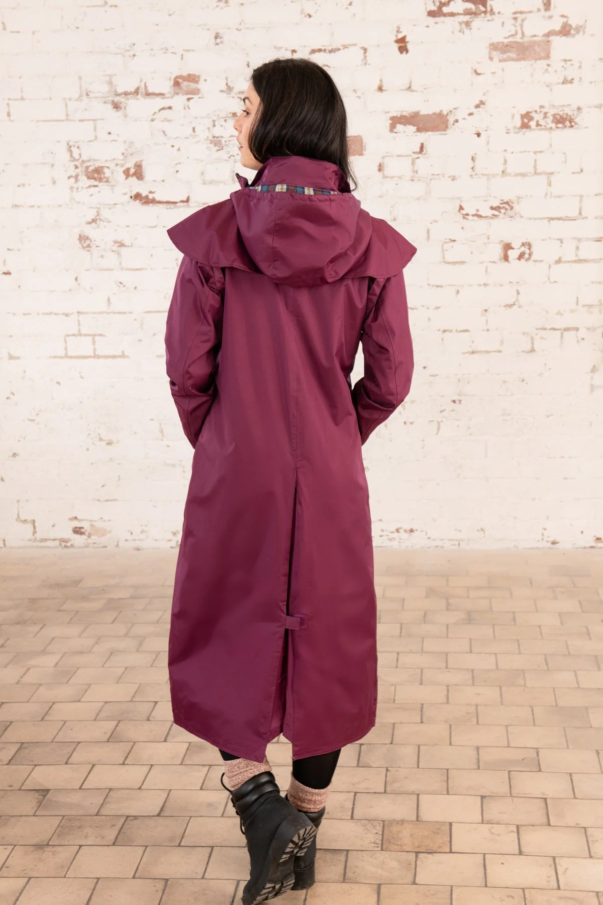 Outback Full Length Waterproof Raincoat - Plum - Image 12