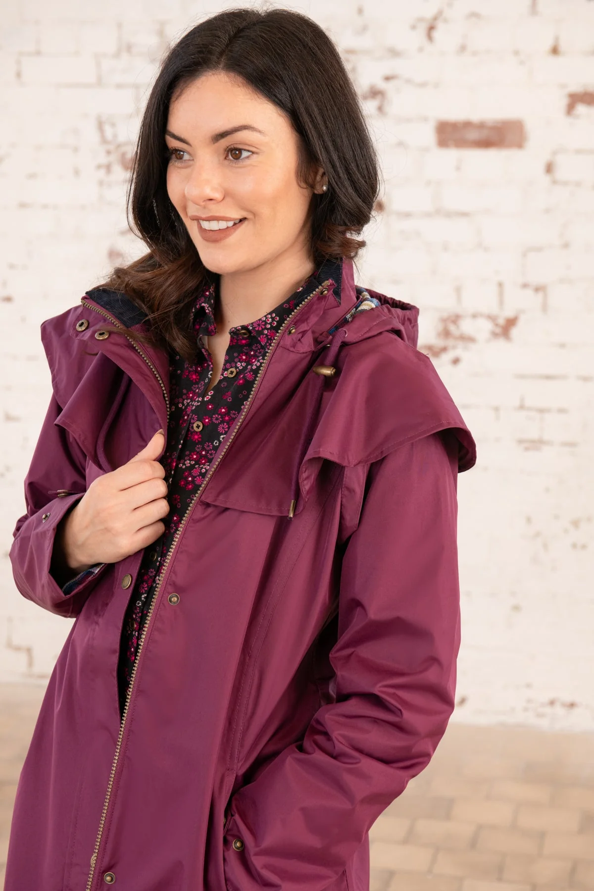 Outback Full Length Waterproof Raincoat - Plum - Image 3