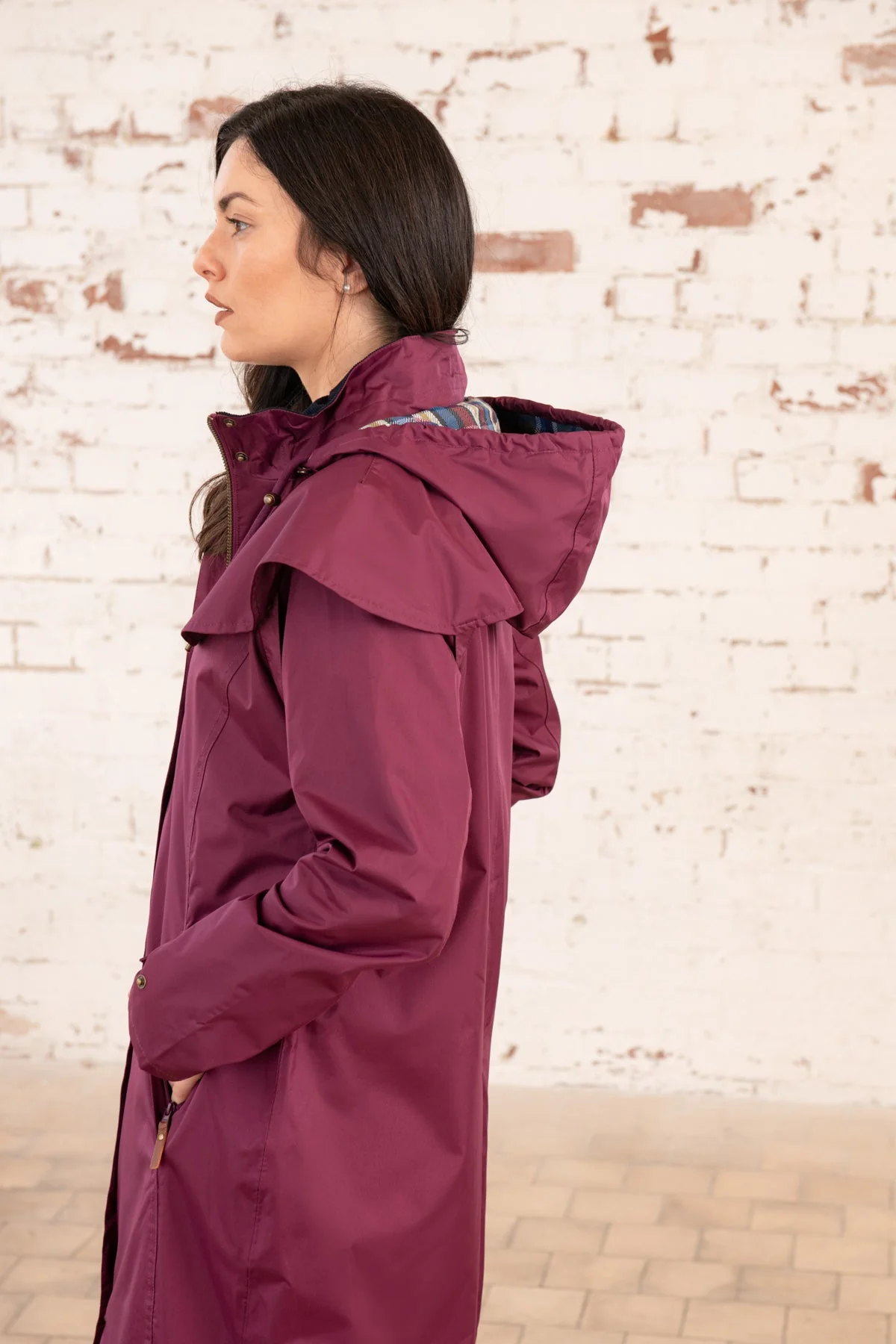 Outback Full Length Waterproof Raincoat - Plum - Image 7