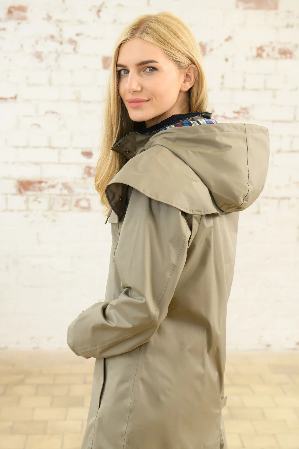 Outrider 3/4 Length Waterproof Raincoat - Fawn - Image 8