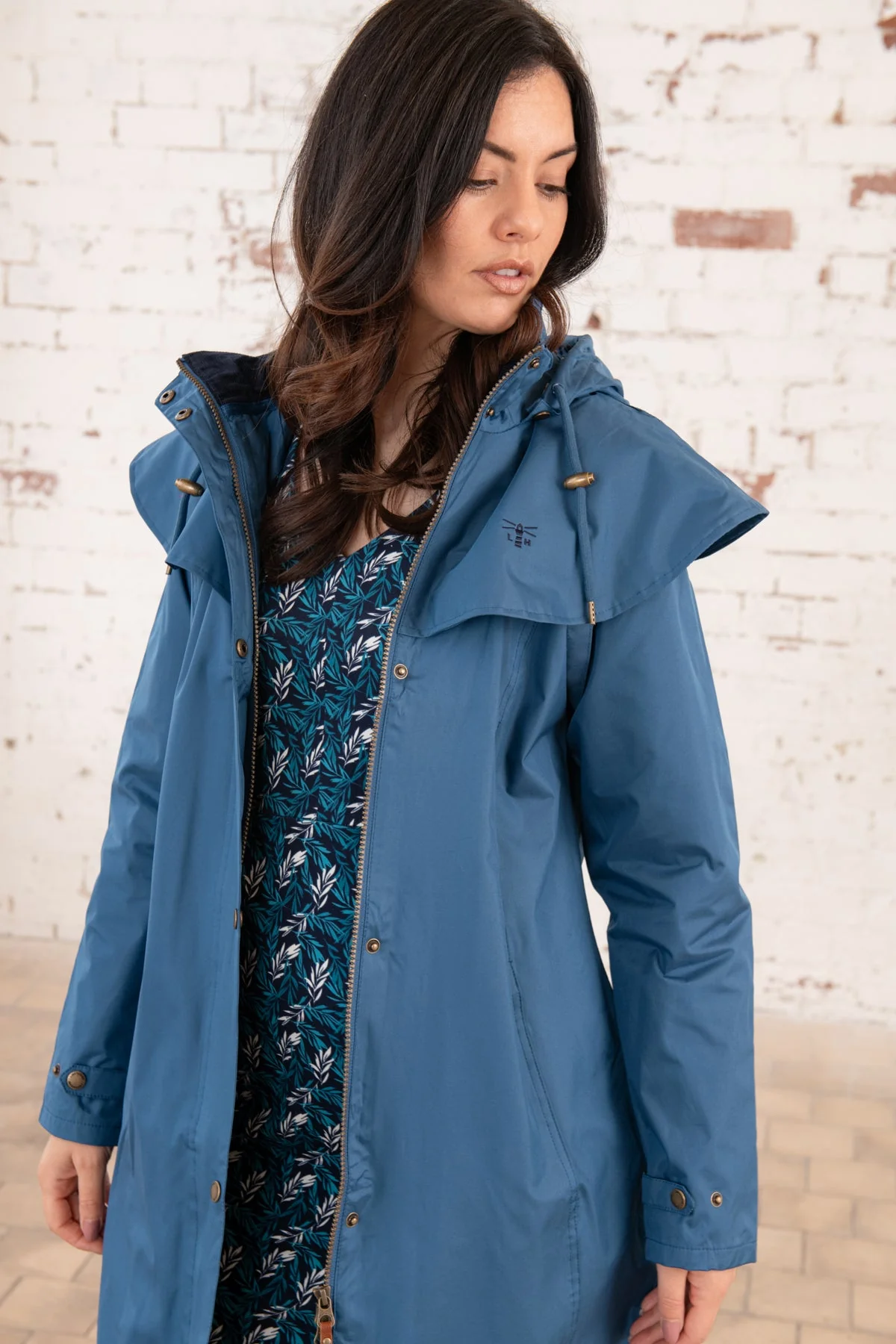 Outrider 3/4 Length Waterproof Raincoat - Deep Sea - Image 13