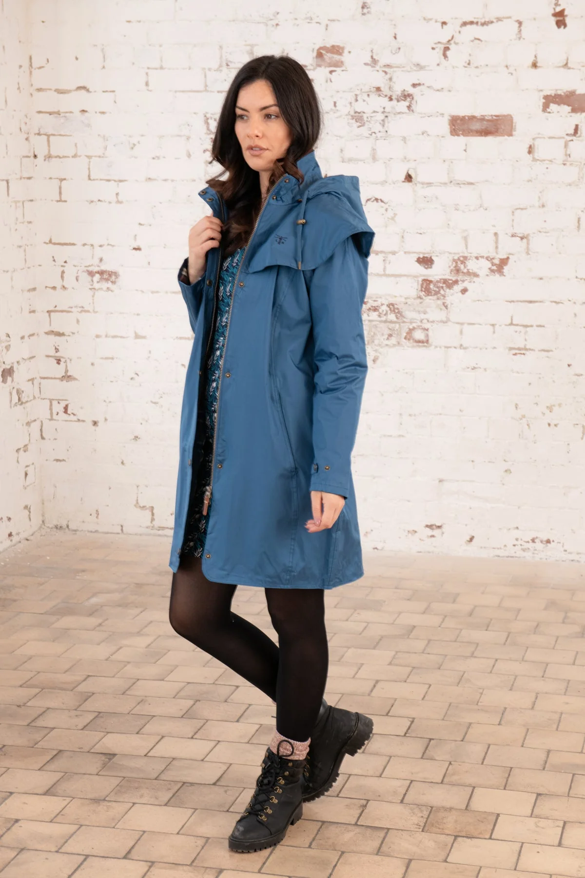 Outrider 3/4 Length Waterproof Raincoat - Deep Sea - Image 14