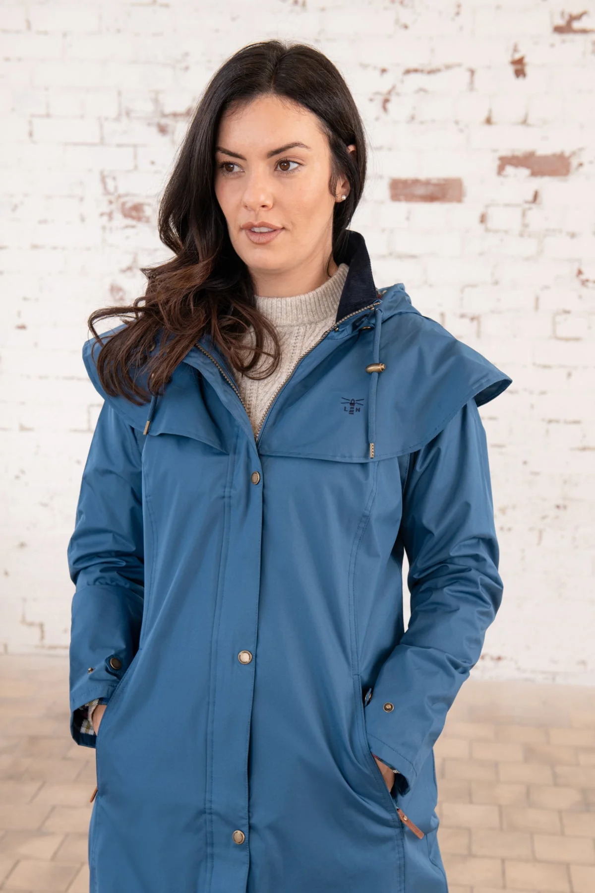 Outrider 3/4 Length Waterproof Raincoat - Deep Sea - Image 4