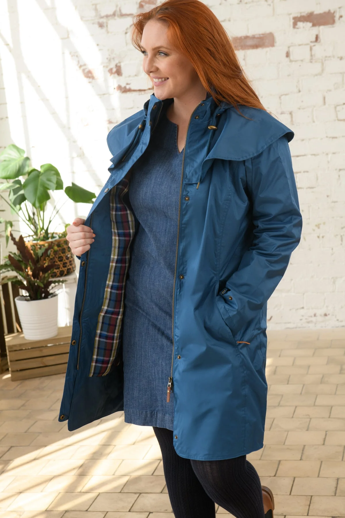 Outrider 3/4 Length Waterproof Raincoat - Deep Sea - Image 7