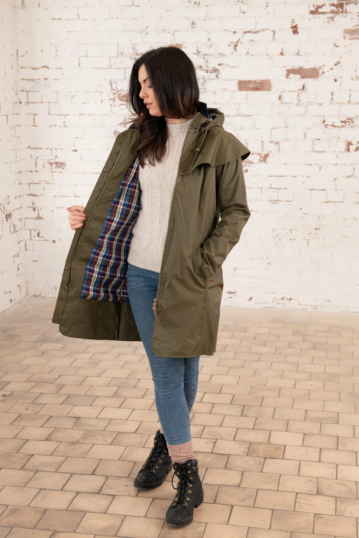 Outrider 3/4 Length Waterproof Raincoat - Fern - Image 8