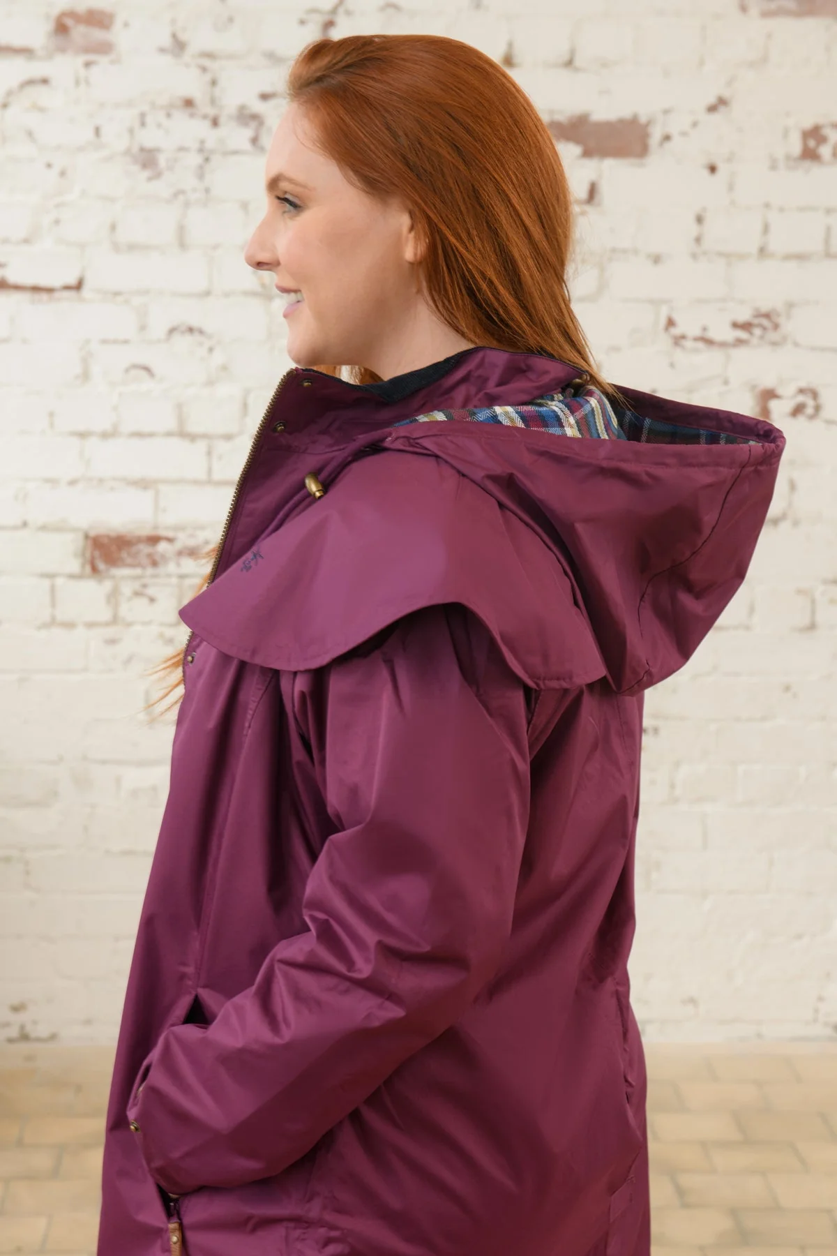 Outrider 3/4 Length Waterproof Raincoat - Plum - Image 16