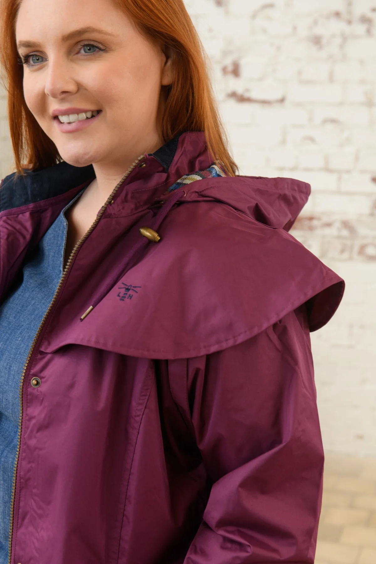 Outrider 3/4 Length Waterproof Raincoat - Plum - Image 18