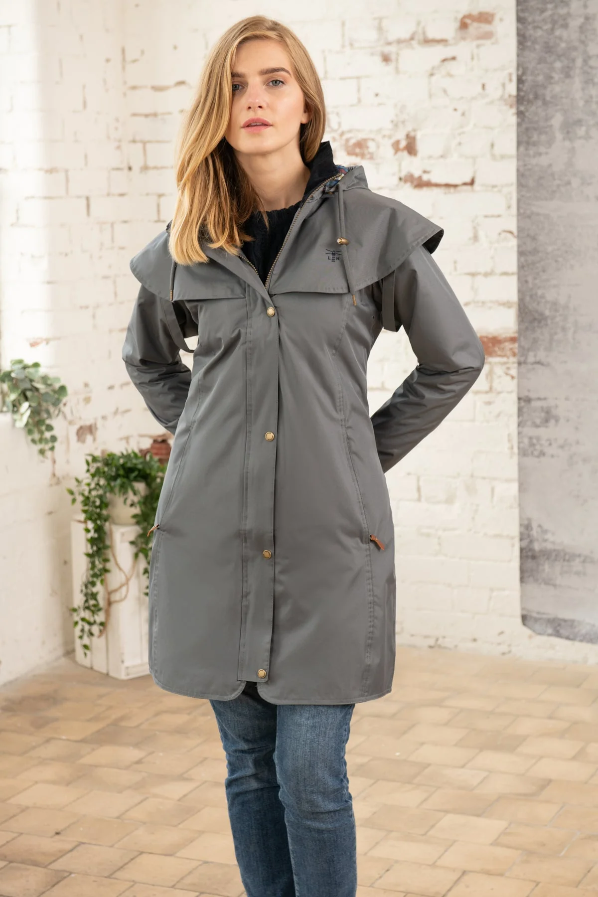 Outrider 3/4 Length Waterproof Raincoat - Urban Grey - Image 4
