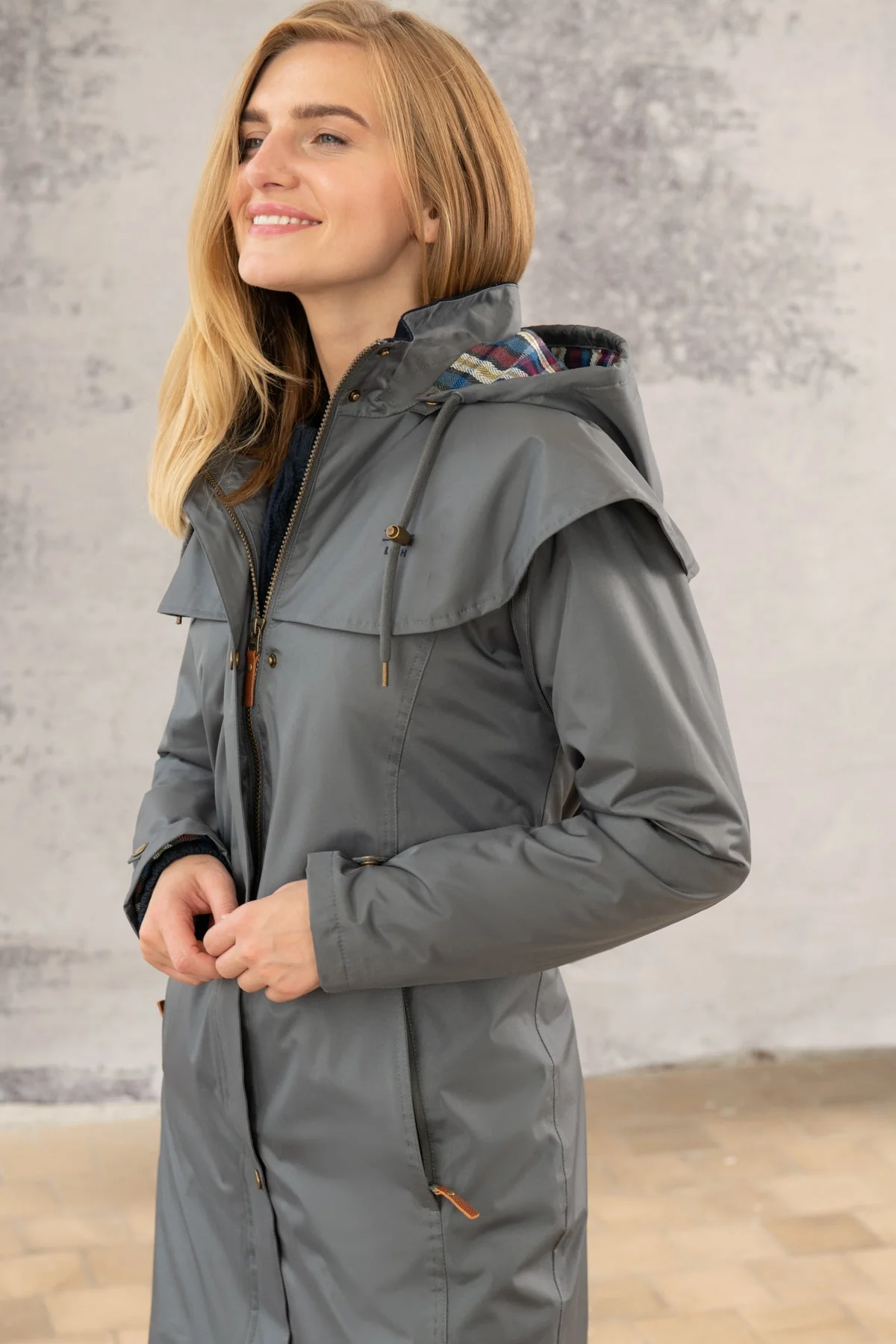 Outrider 3/4 Length Waterproof Raincoat - Urban Grey - Image 5