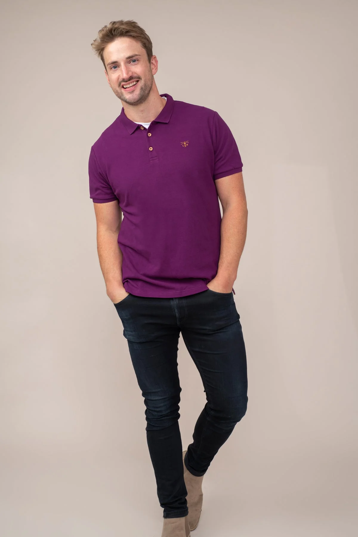Pier Polo Shirt - Grape Pique - Image 2