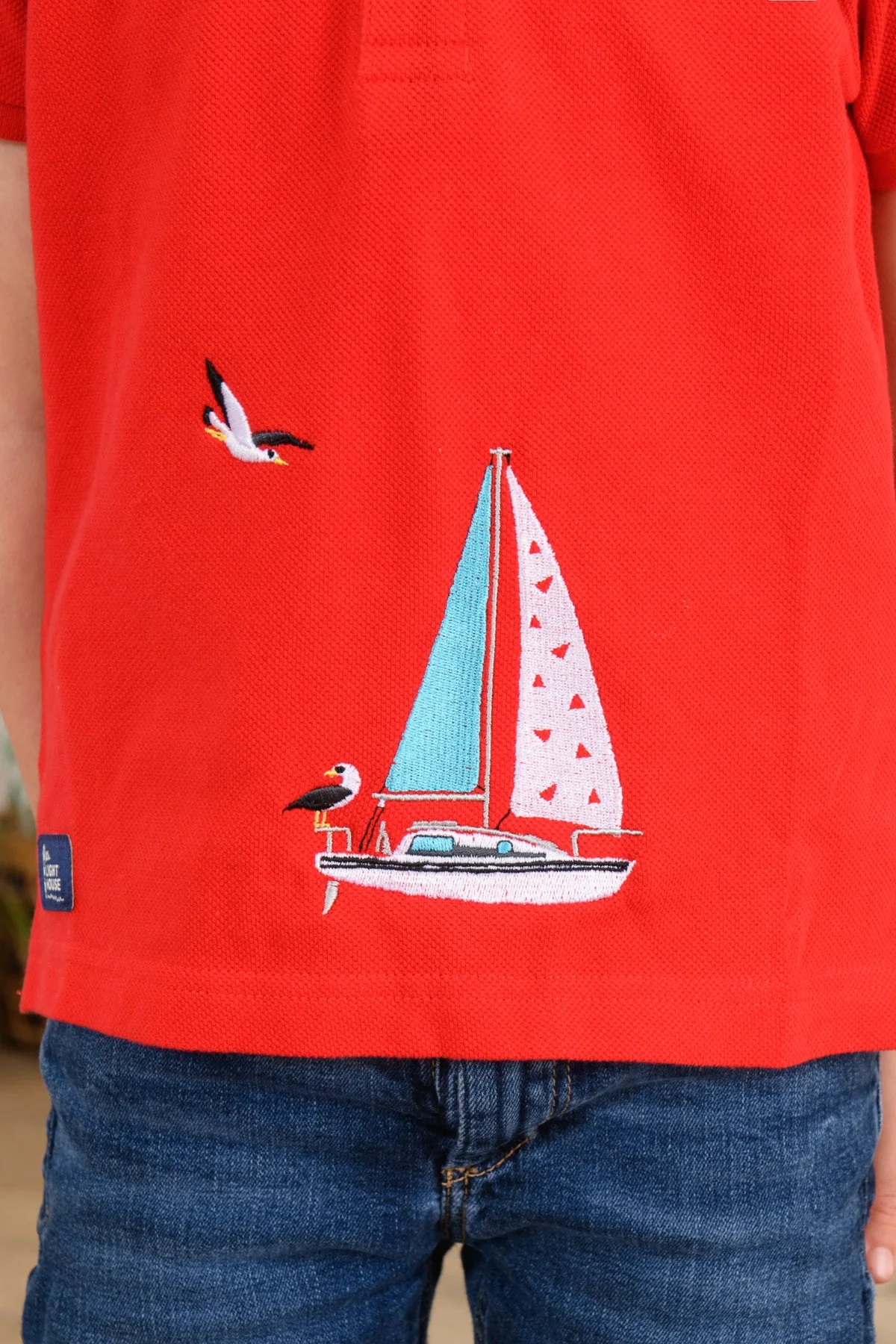 Pier Short Sleeve Polo Shirt - Pillarbox and Boat - Image 6