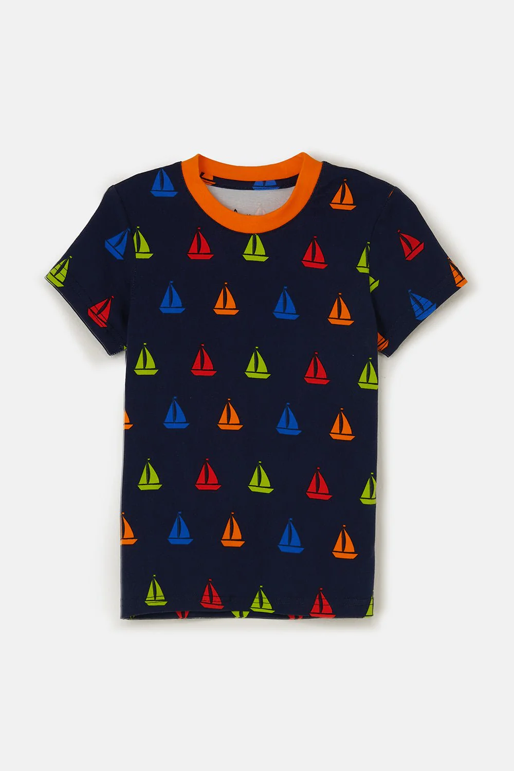 Short Sleeved Pyjamas - Navy Boat Print - Image 7
