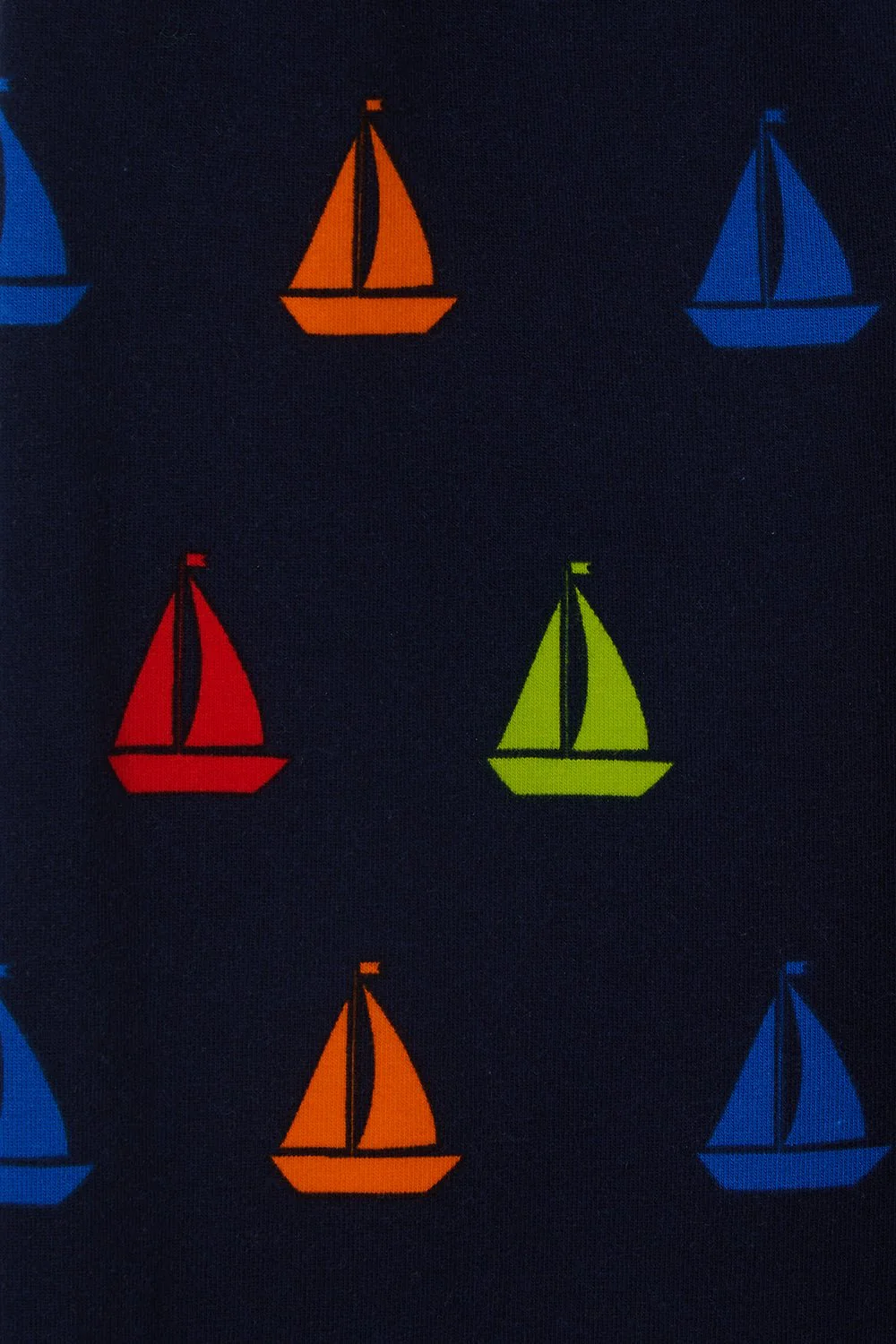 Short Sleeved Pyjamas - Navy Boat Print - Image 9