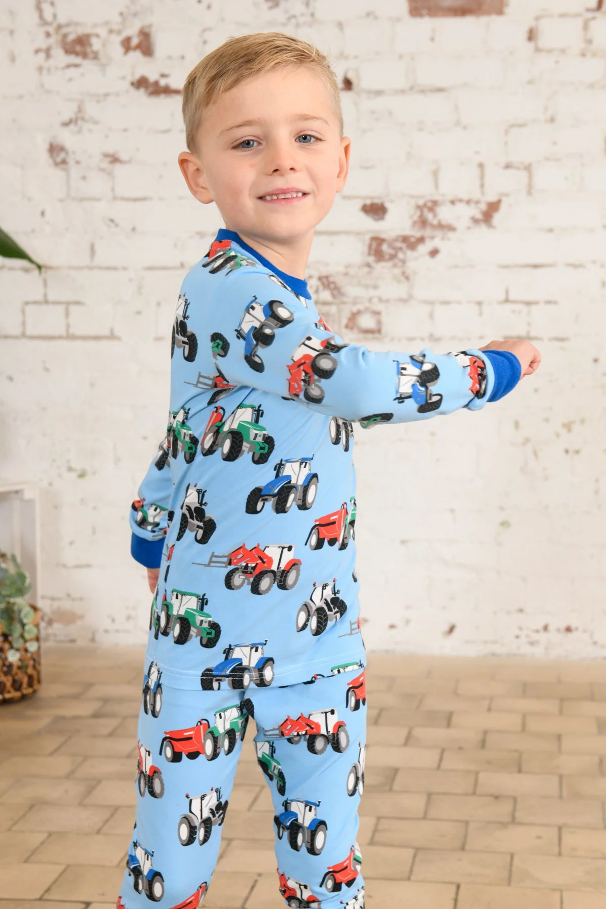 Pyjamas - Blue Tractor Print - Image 4