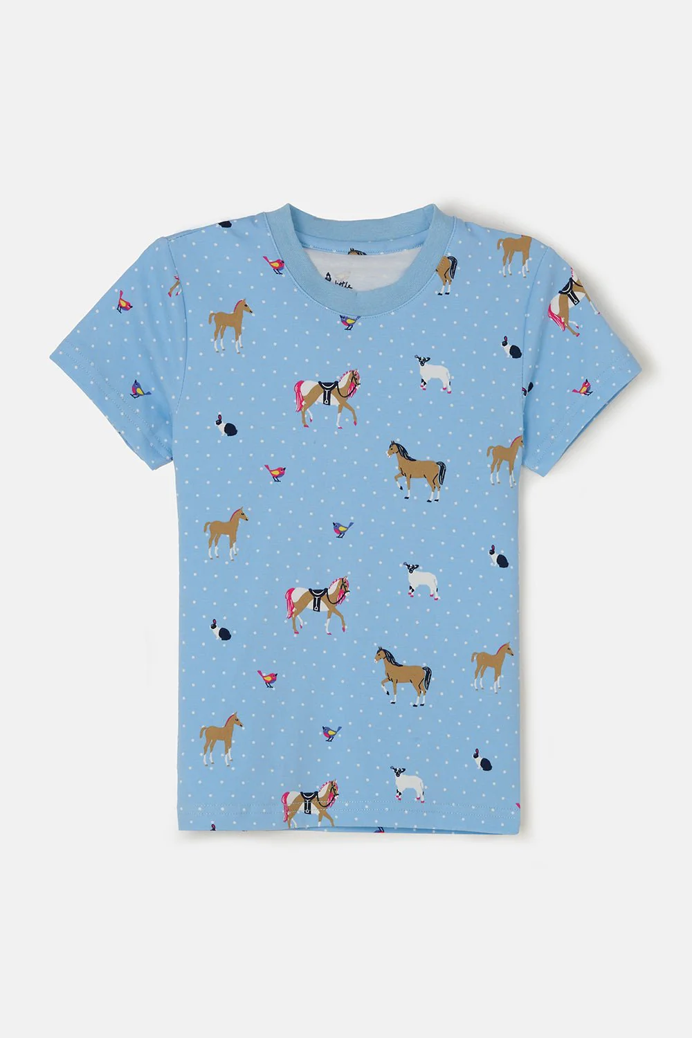 Short Sleeved Pyjamas - Blue Animal Print - Image 7
