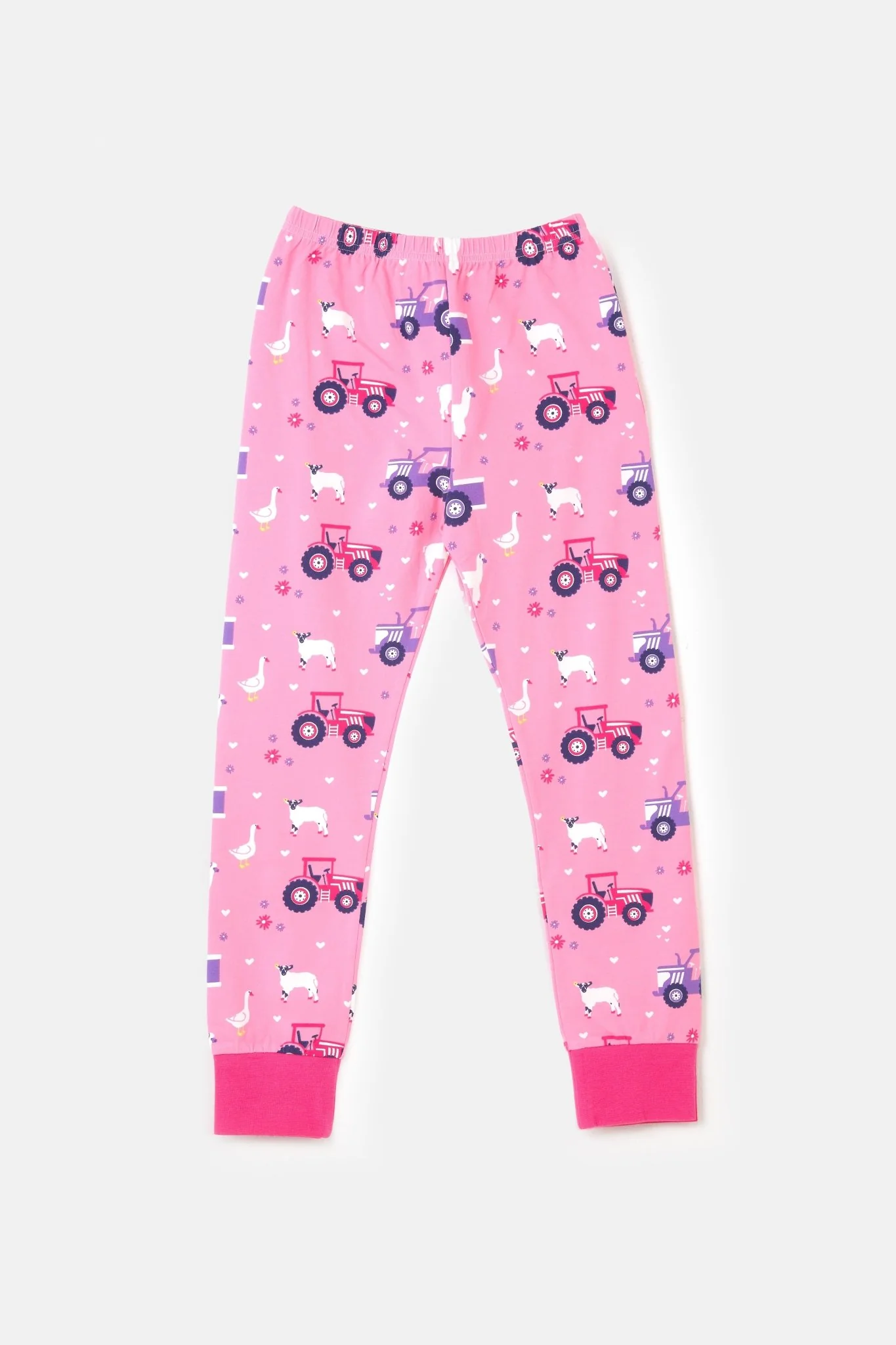 Pyjamas - Pink Purple Tractor Print - Image 6