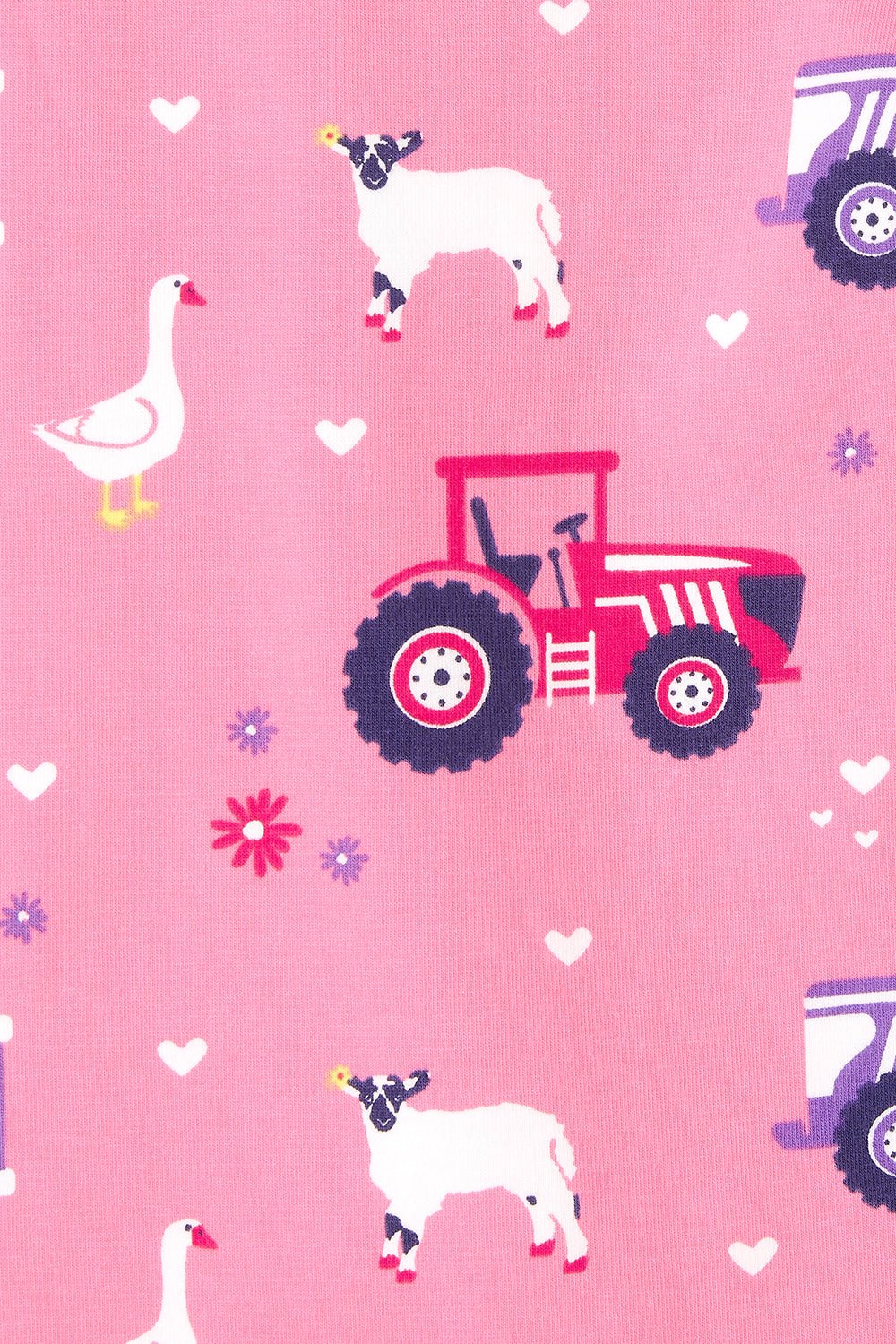 Pyjamas - Pink Purple Tractor Print - Image 7