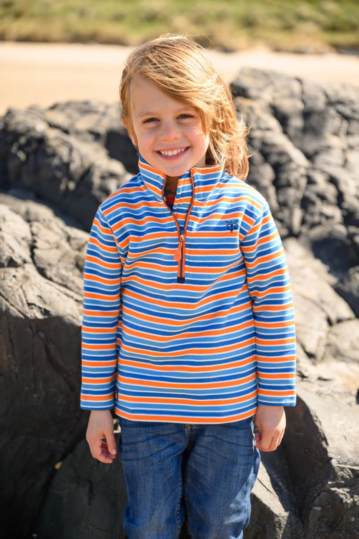 Riley Sweatshirt - Blue Orange Stripe - Image 3