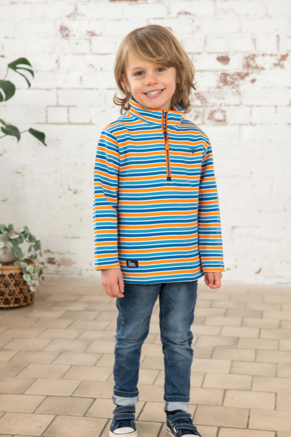 Riley Sweatshirt - Blue Orange Stripe - Image 8