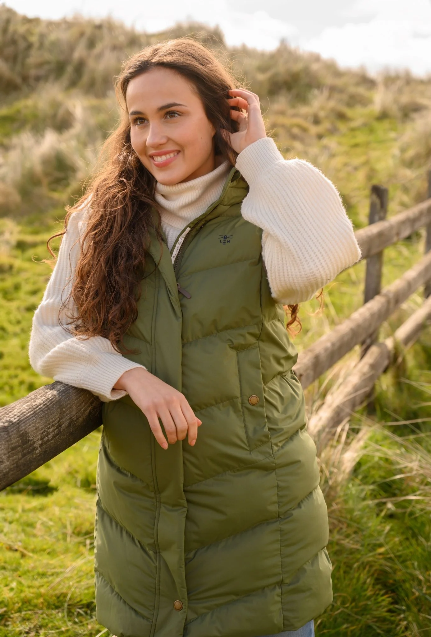 Savannah Long Gilet - Olive - Image 11