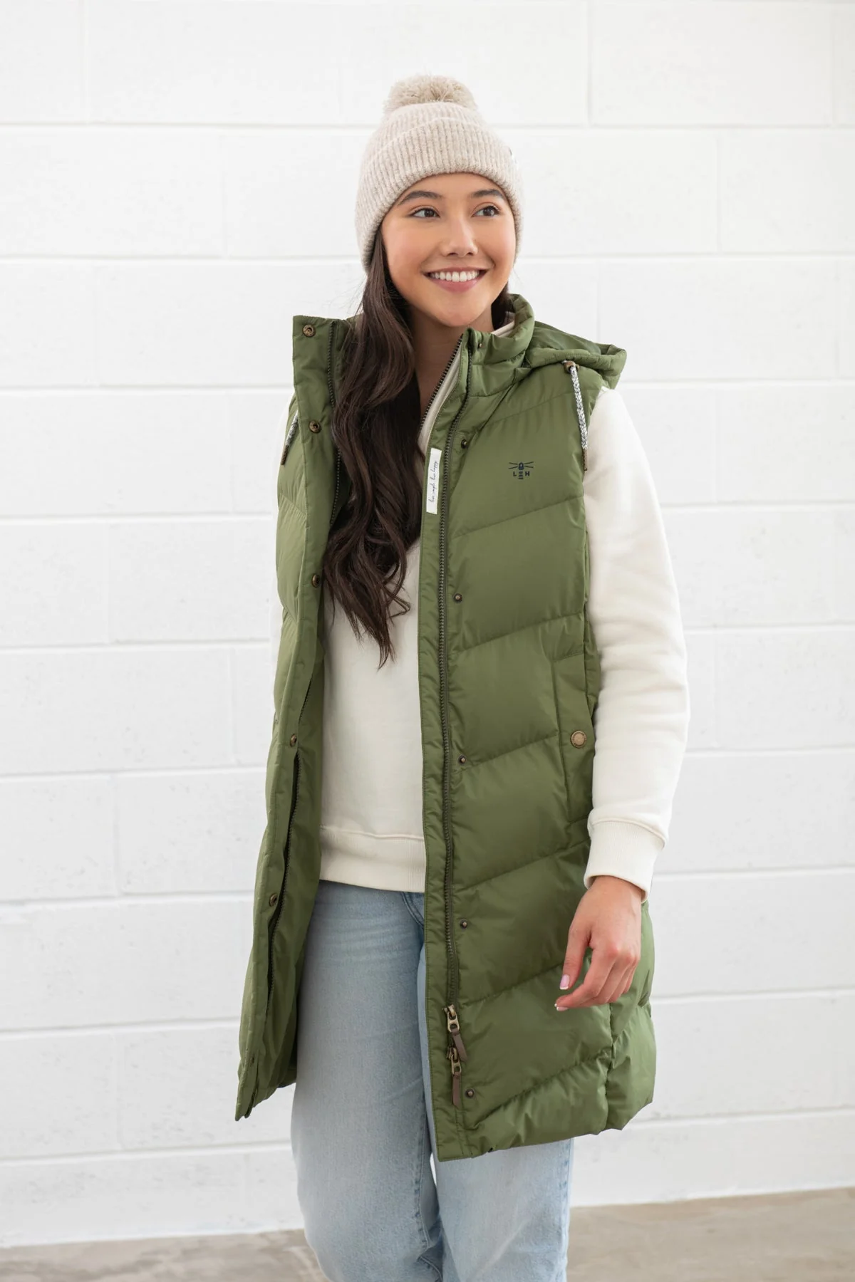 Savannah Long Gilet - Olive - Image 4