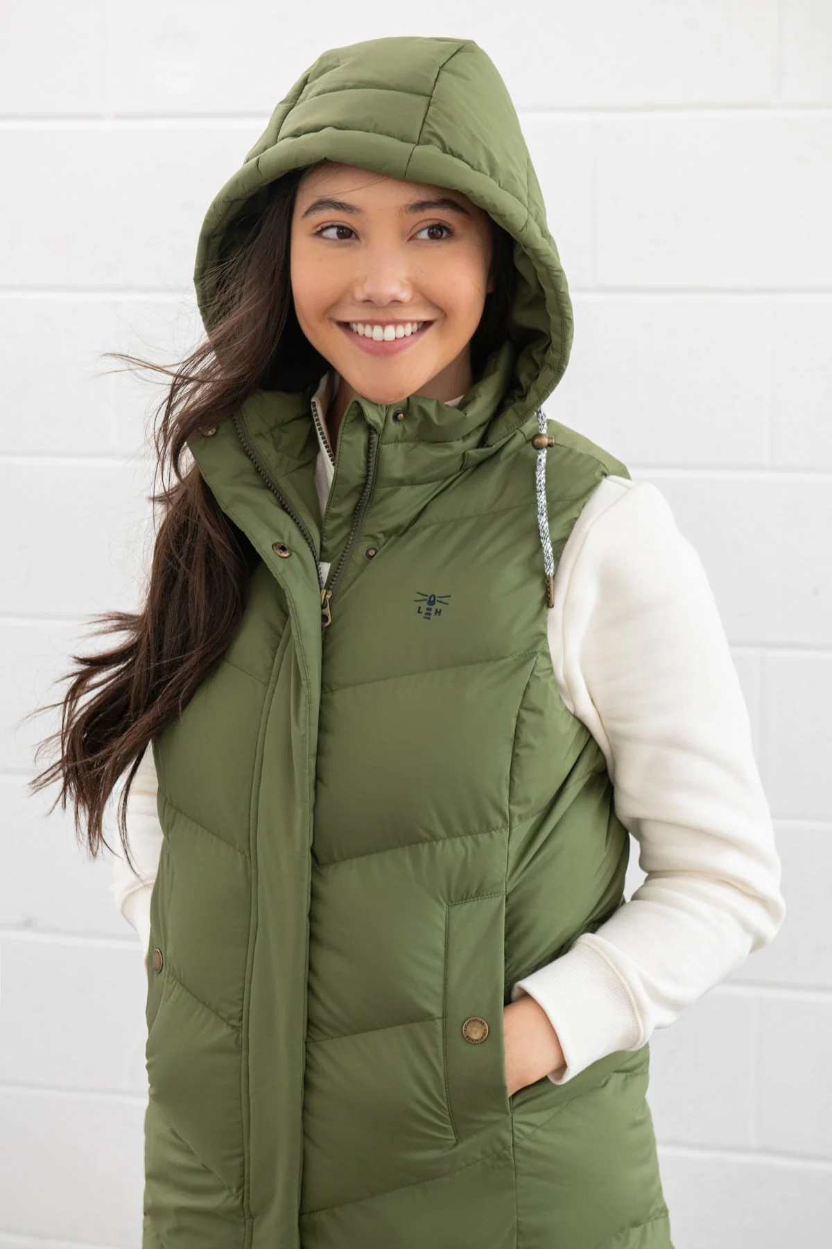 Savannah Long Gilet - Olive - Image 5