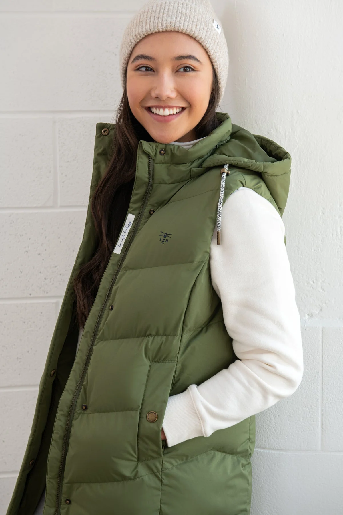 Savannah Long Gilet - Olive - Image 6