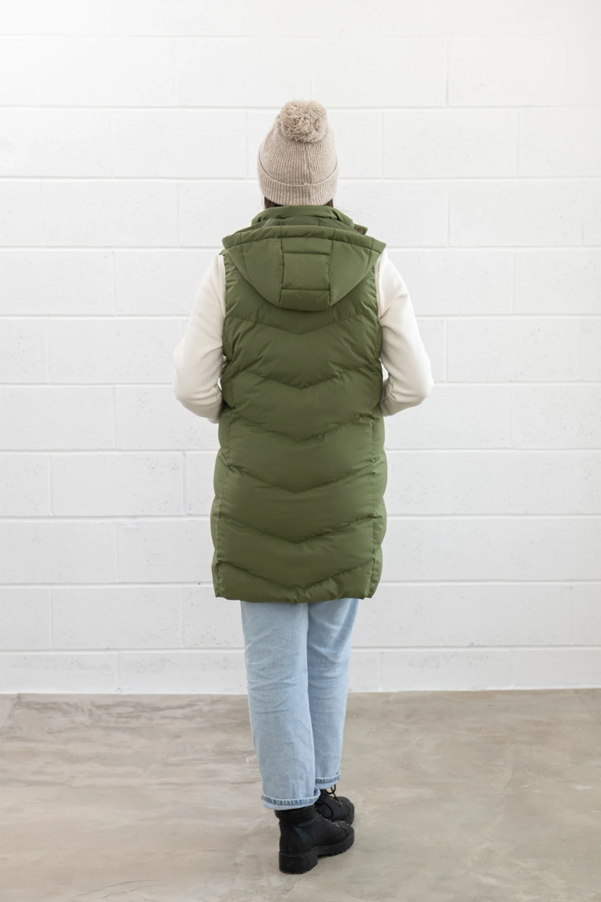 Savannah Long Gilet - Olive - Image 8