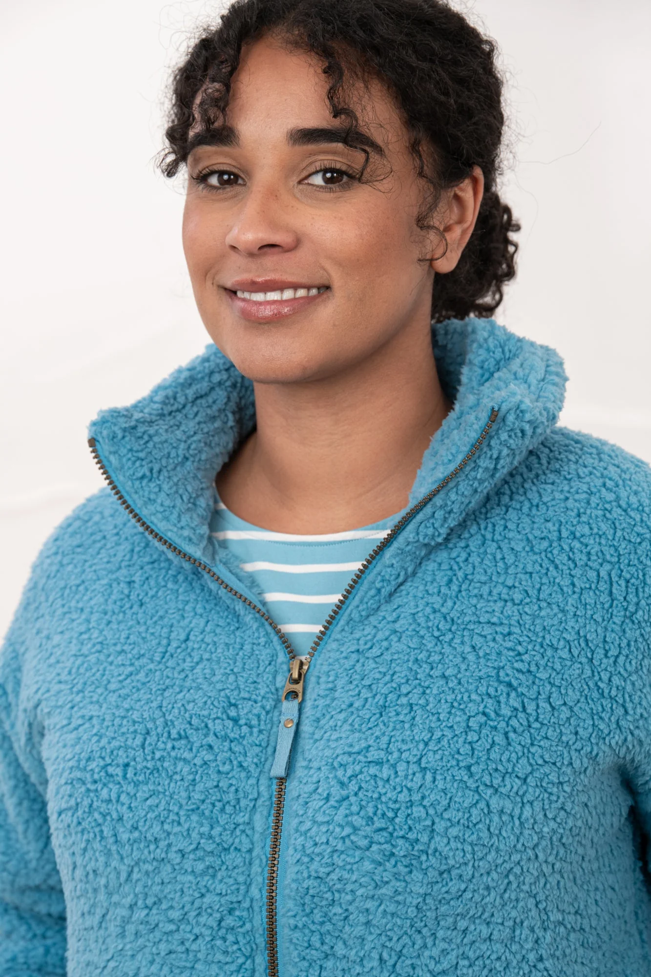 Seashell Full Zip Sherpa Fleece - Blue - Image 5