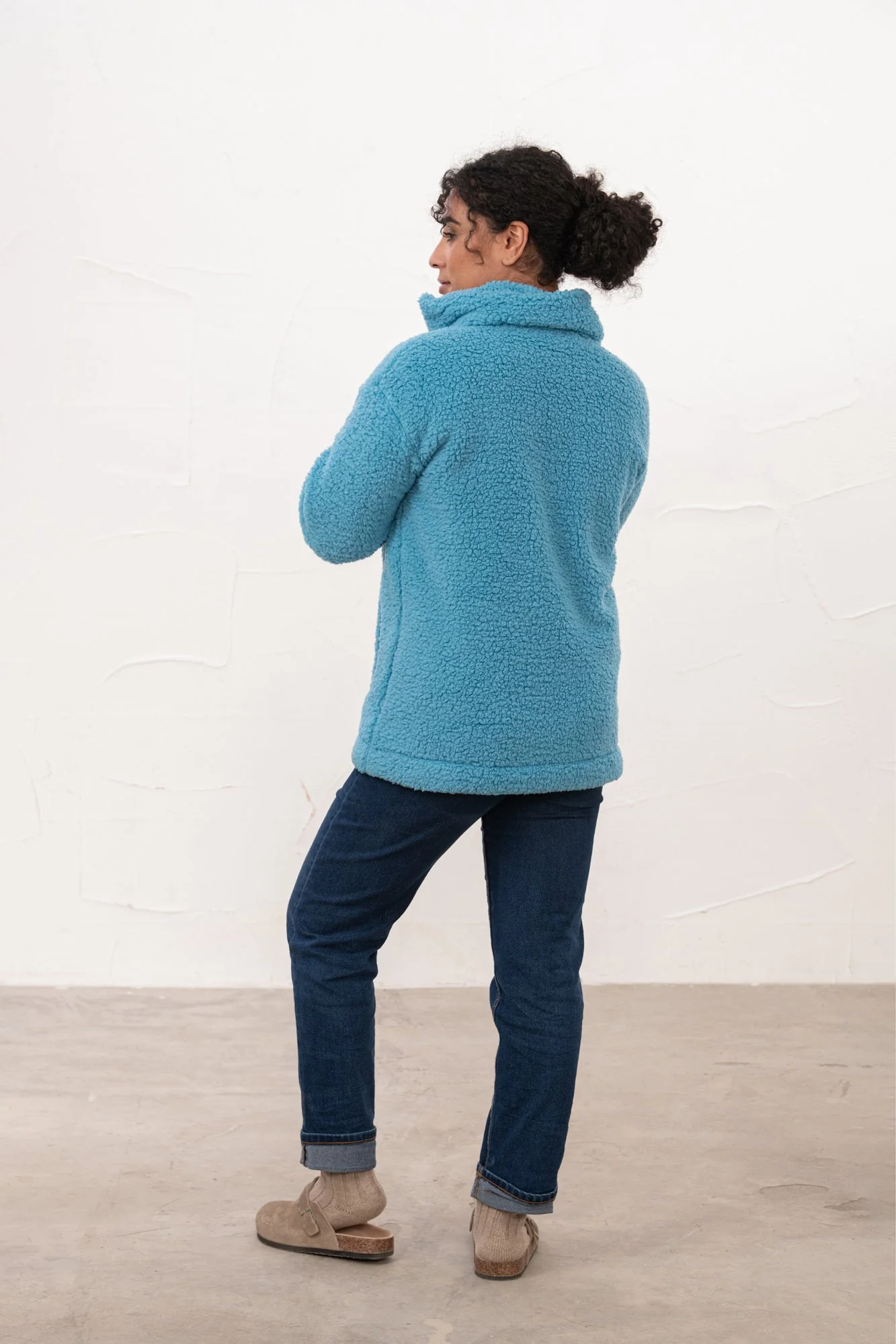 Seashell Full Zip Sherpa Fleece - Blue - Image 6