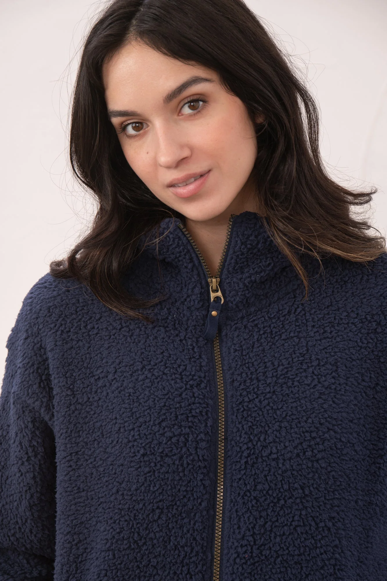Seashell Full Zip Sherpa Fleece - Navy - Image 6