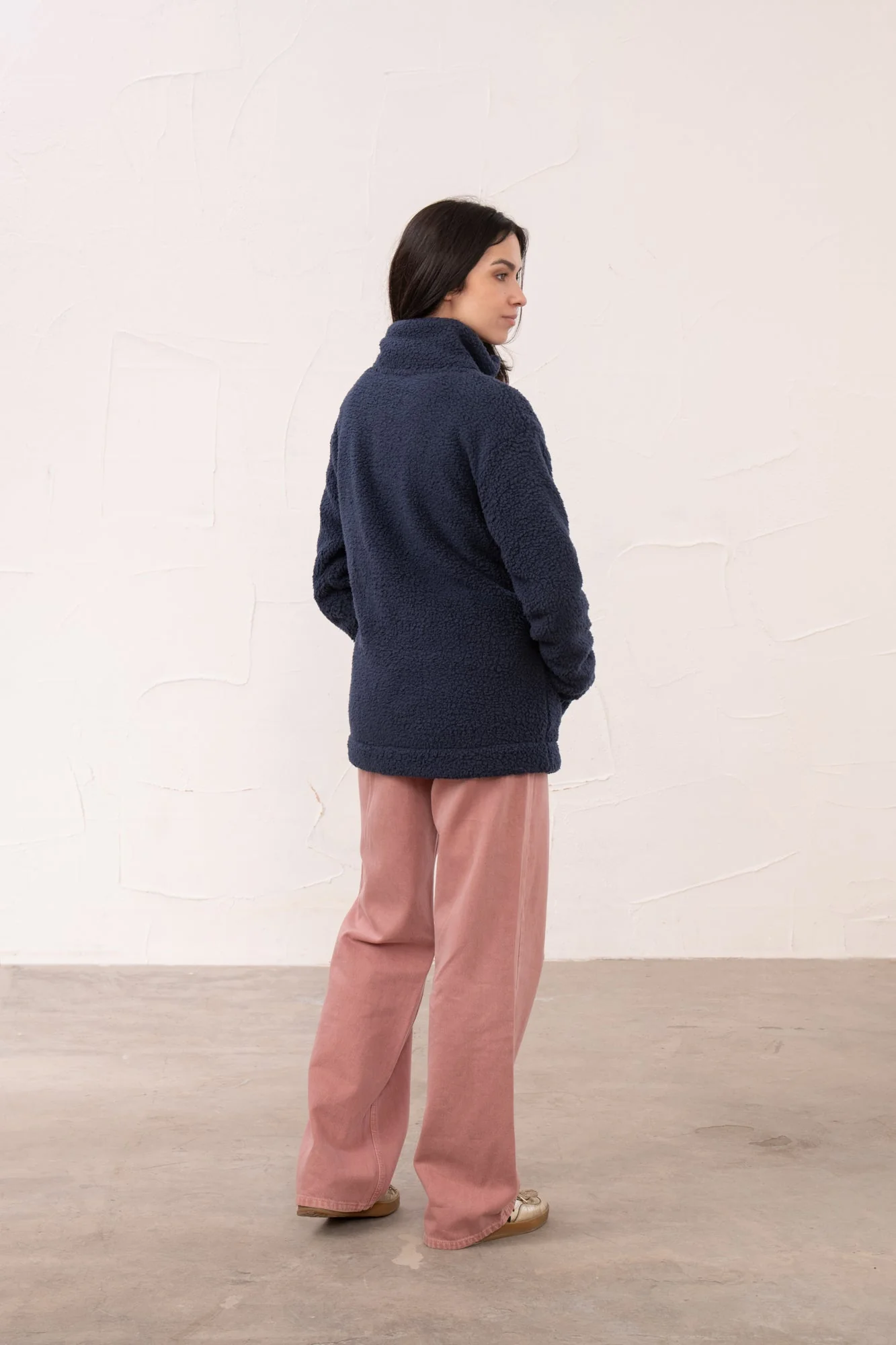 Seashell Full Zip Sherpa Fleece - Navy - Image 8