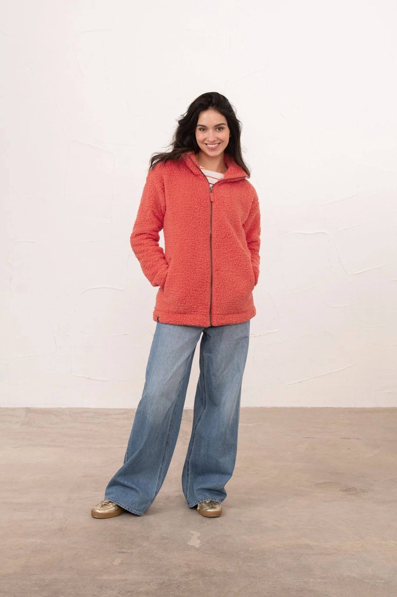 Seashell Full Zip Sherpa Fleece - Poppy - Image 5