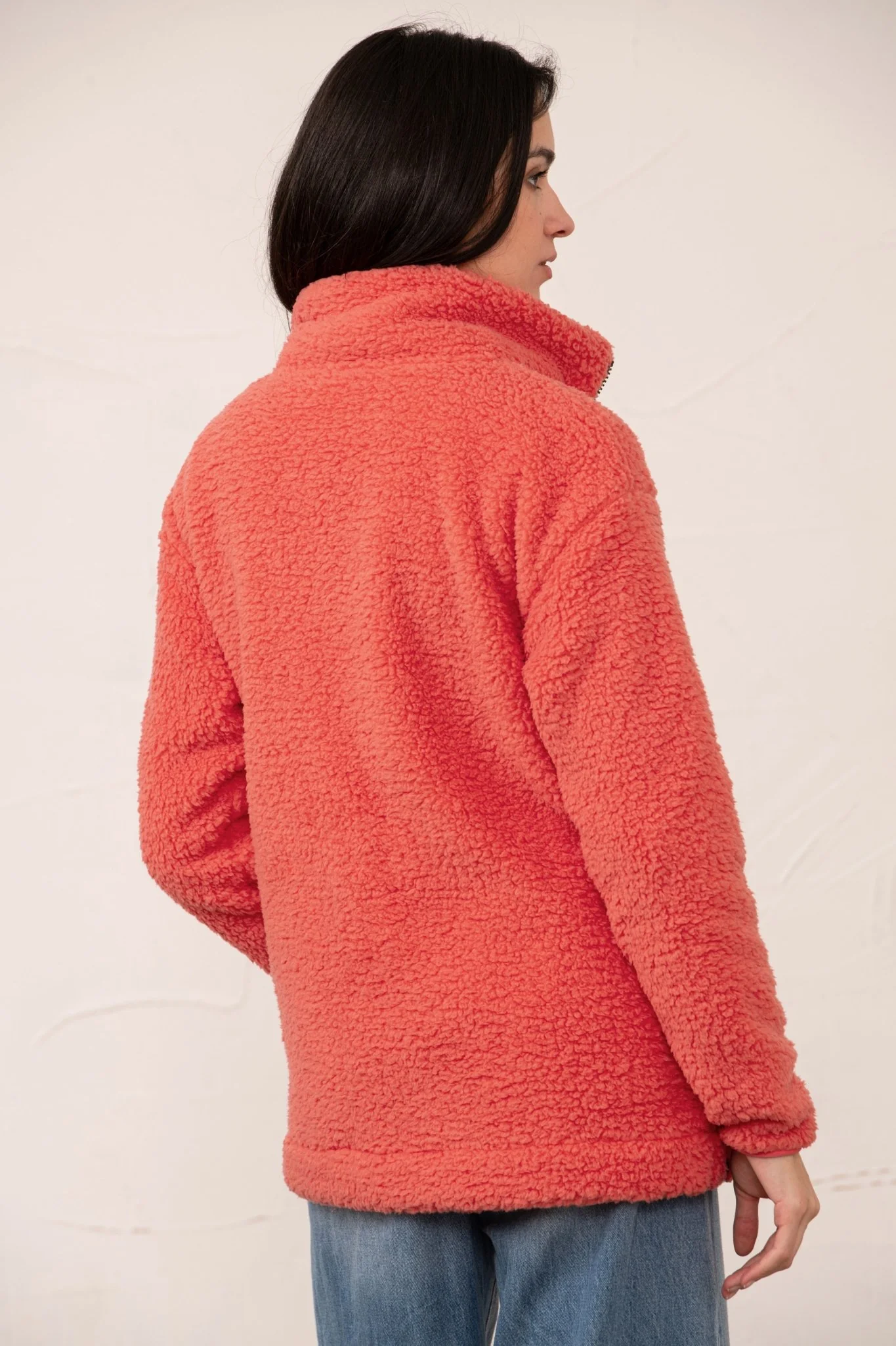 Seashell Full Zip Sherpa Fleece - Poppy - Image 6