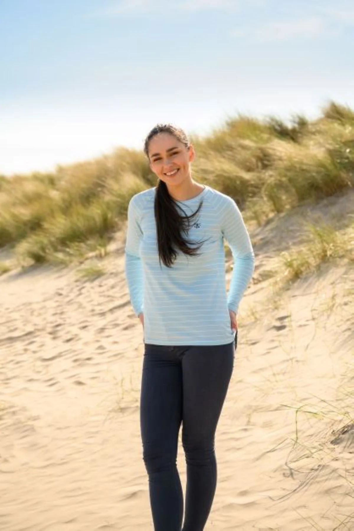Seashore Long Sleeved Top - Pale Blue - Image 3
