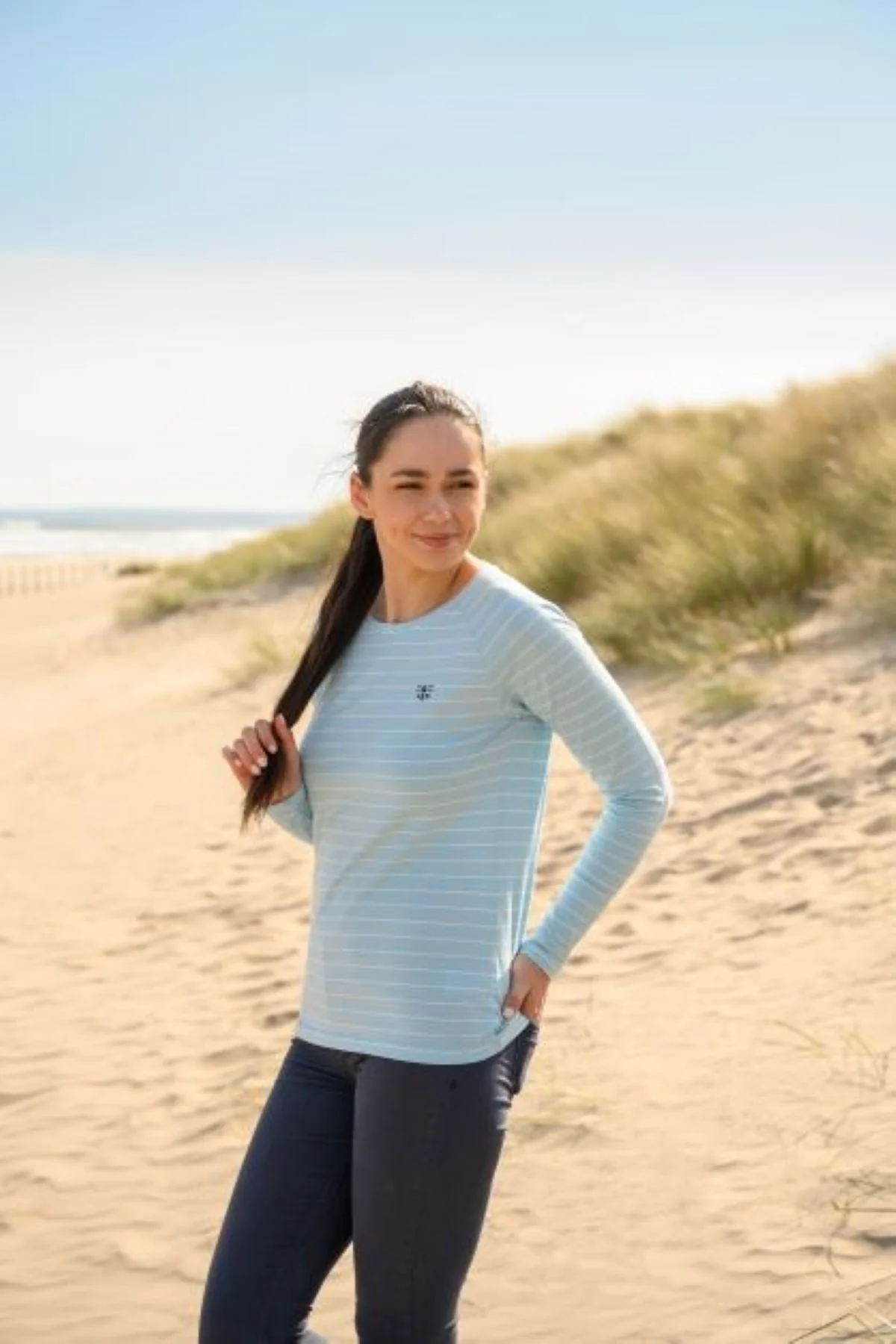 Seashore Long Sleeved Top - Pale Blue - Image 6