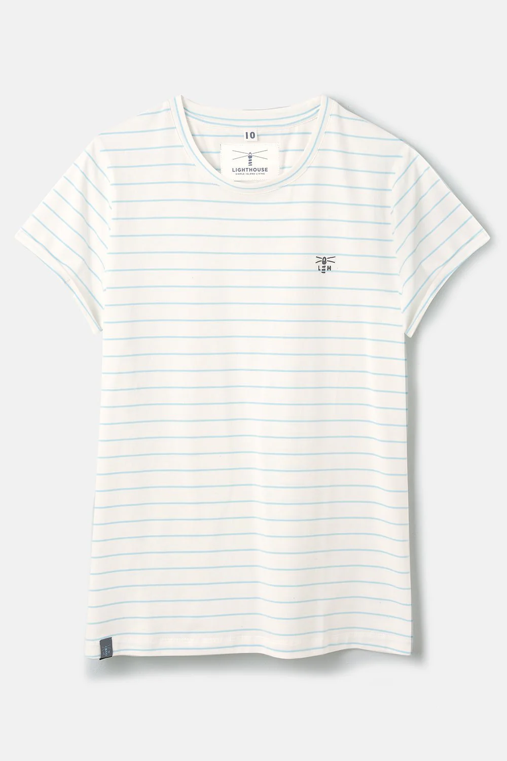 Seashore T Shirt - Cloud Pale Blue Stripe - Image 2