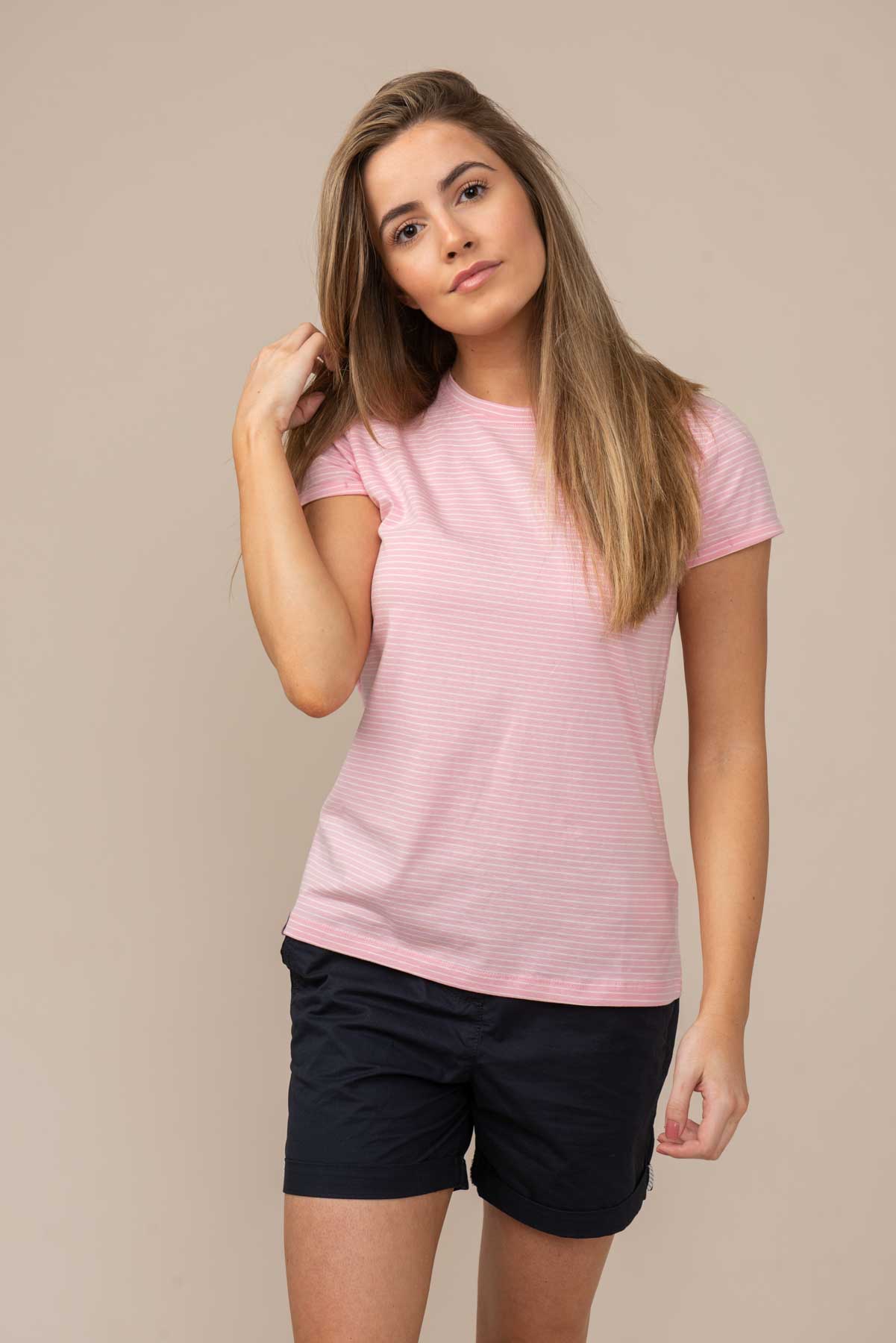 Seashore T Shirt - Rose Pink Stripe - Image 4